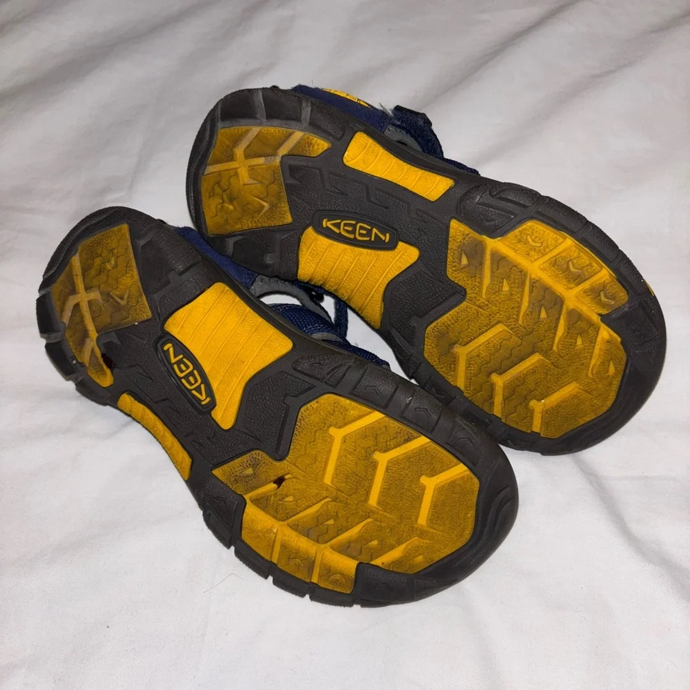 Keen Blue and Gray Water Shoes with Reinforced Toe and Quick-Lace System